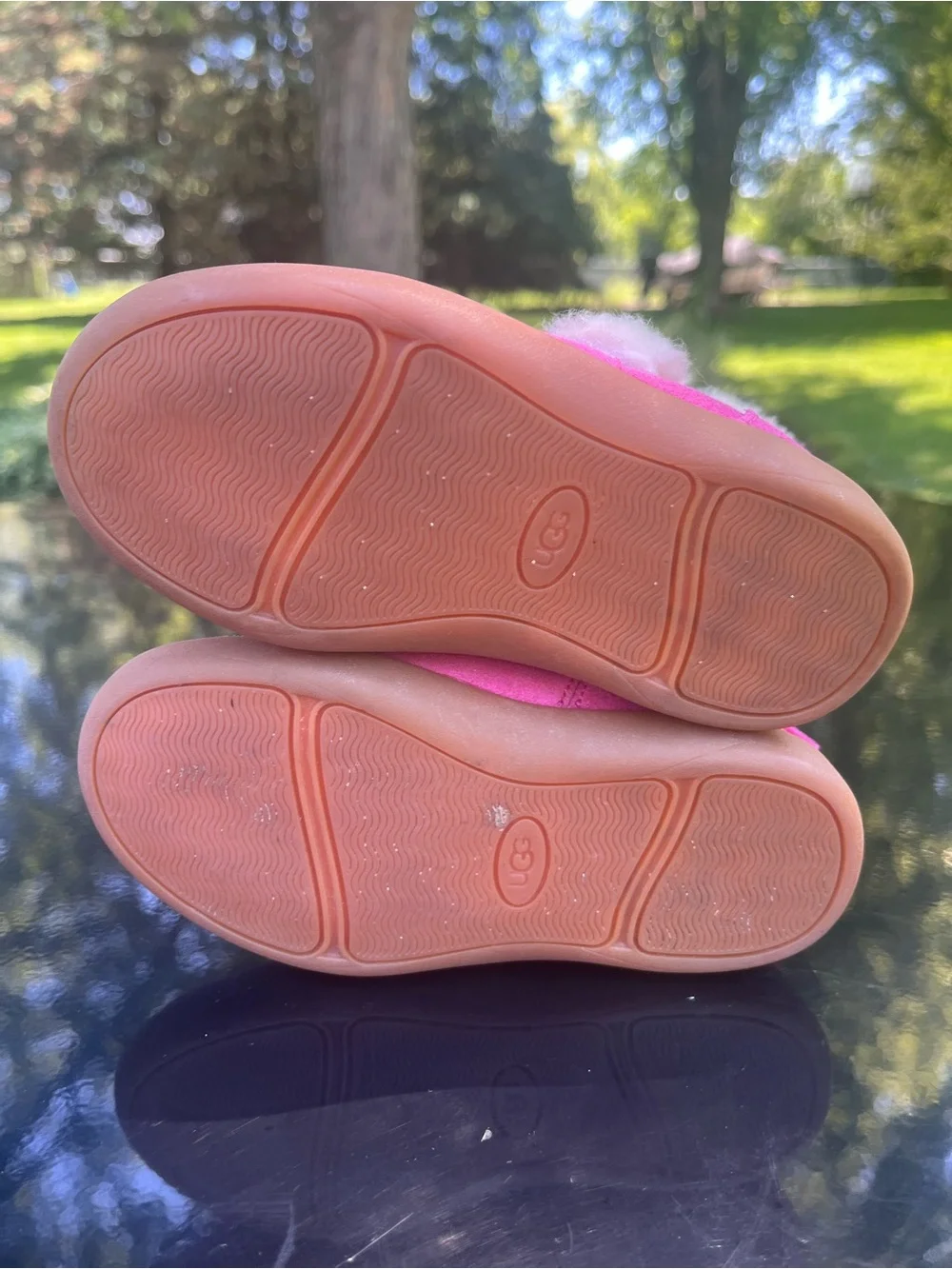UGG Mallya Toddler Pink Suede Boots with Cream Sheepskin size 8